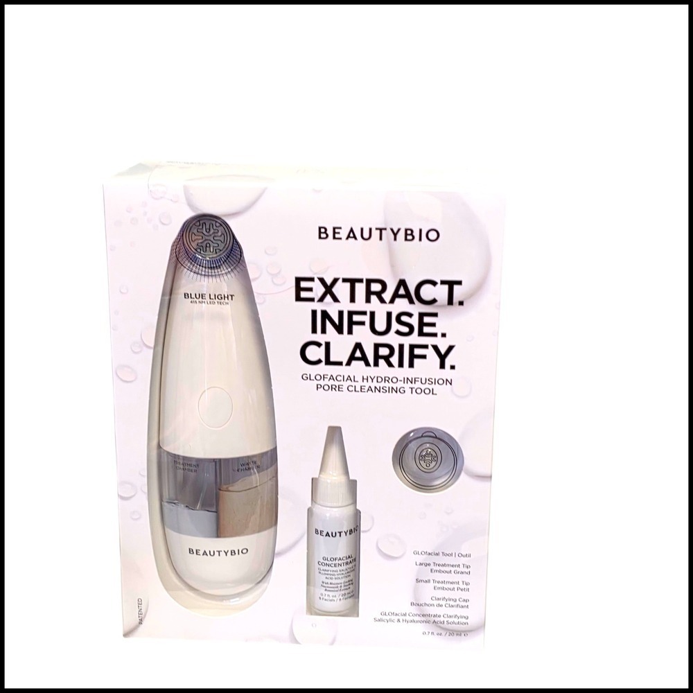 BEAUTYBIO GloFacial Hydro Infusion Pore Cleansing Tool Blue Light New Sealed‎